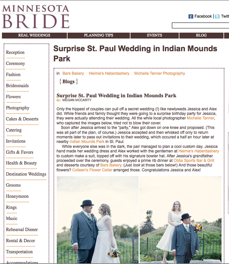 Minneapolis Wedding Photographer :: Featured on Minnesota Bride Magazine!